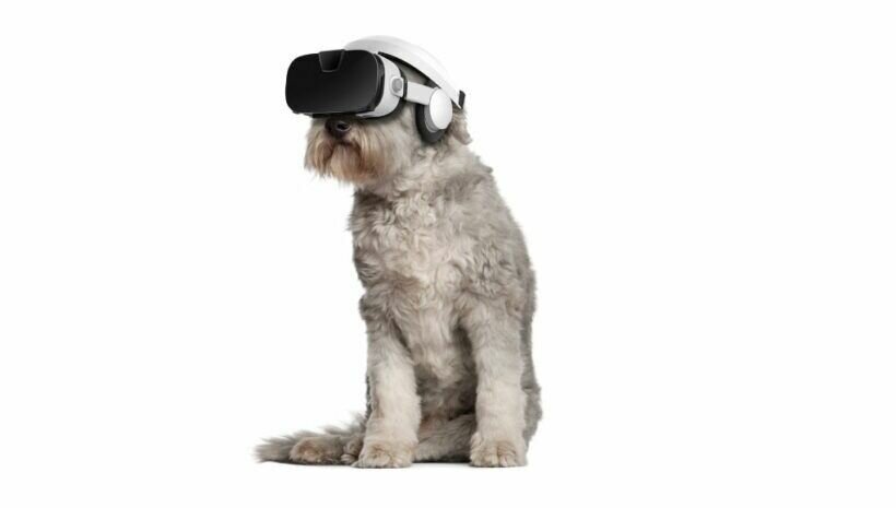 dog with VR-glasses